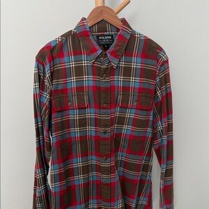 Filson Men's Red and Blue Plaid Shirt